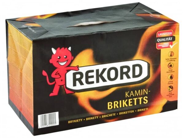 einzelne Packung von Braunkohlebriketts