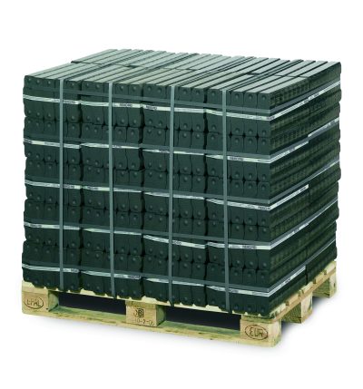 1000kg Braunkohlebriketts der Firma REKORD auf einer EURO-Palette