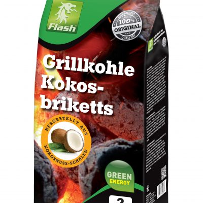 55030 FLASH Grillkohle Kokosbrikett 3 kg