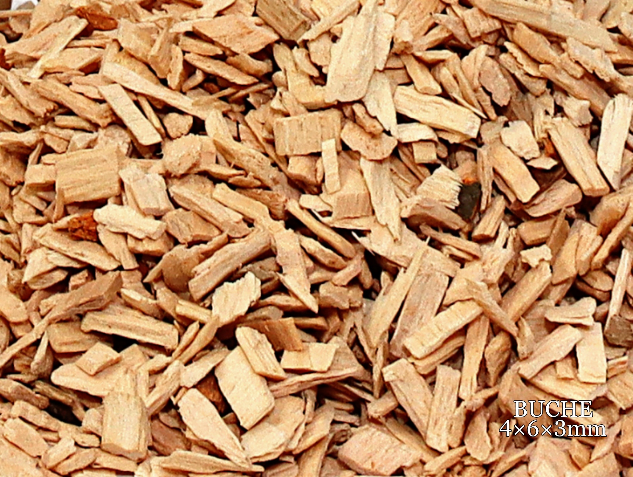 Räucherschnitzelchips von der Buche 4x6x3 mm groß